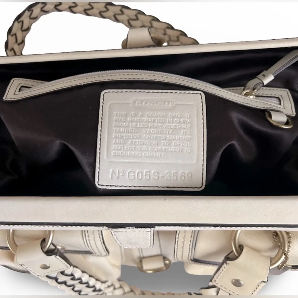 NWT Vintage Coach Daphne Large Satchel Shoulder Bag Vachetta Leather | 3569 - Picture 6 of 14